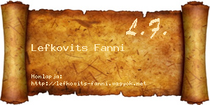 Lefkovits Fanni névjegykártya